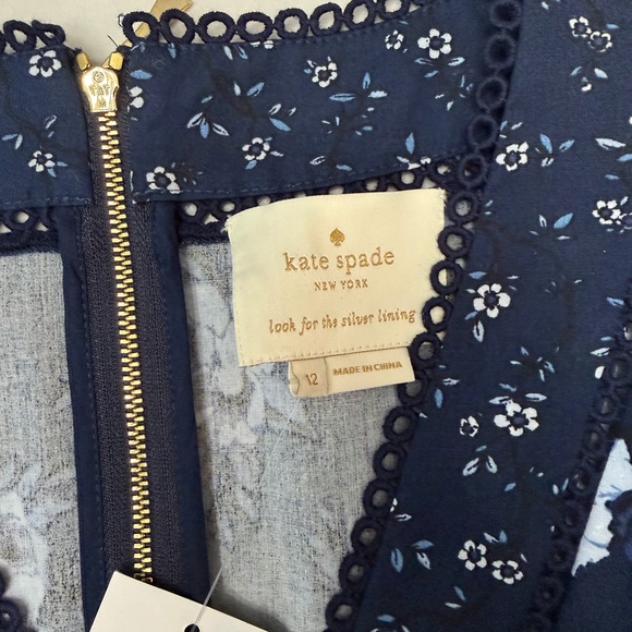 kate spade prairie rose blue fit and flare dress - Picture 5 of 5